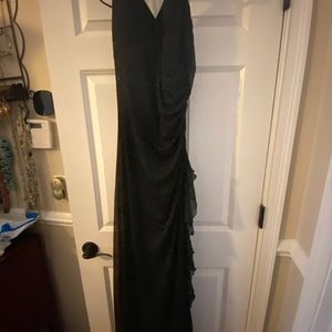 Sparkle black chiffon maxi dress